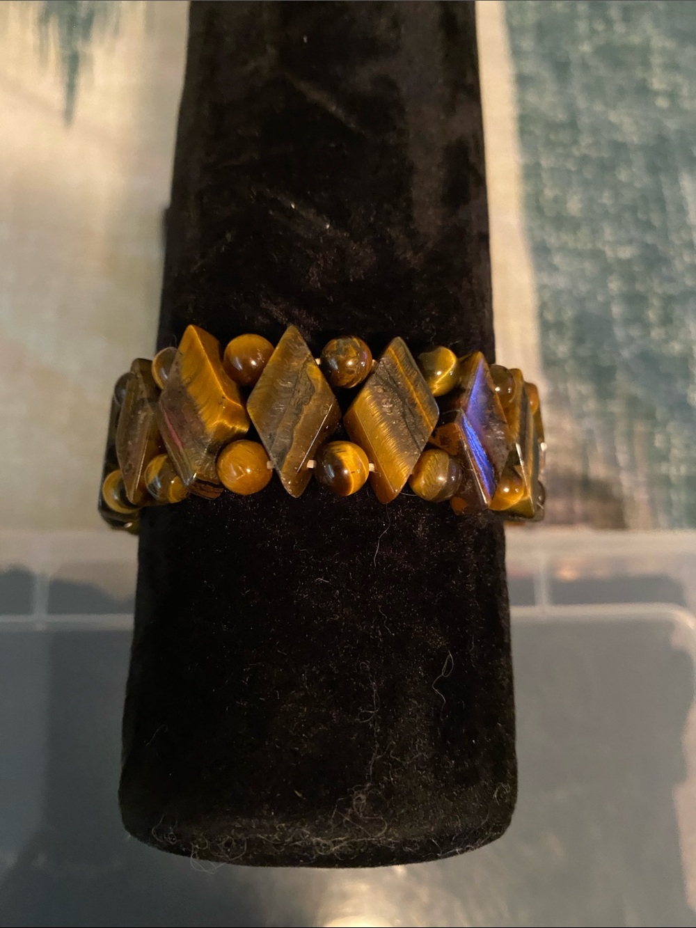Tiger Eye Bead Stretch Bracelet - Brown